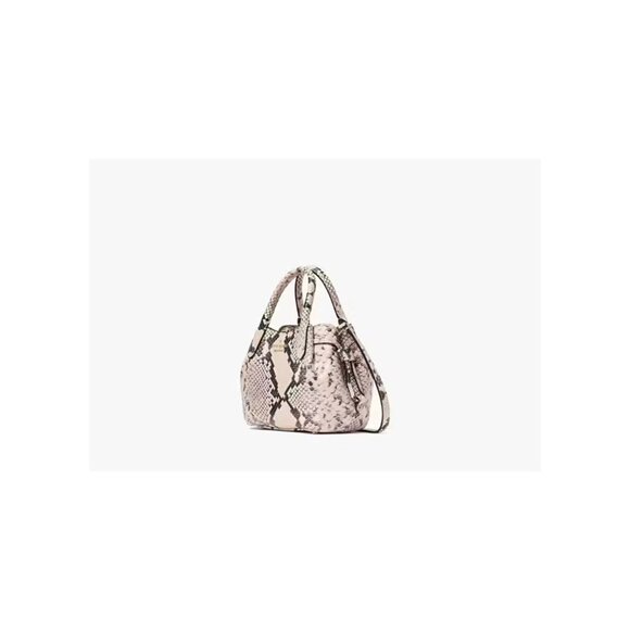 Kate Spade New York Dumpling Bag Snake Embossed Pink Black White Mini Satchel - Picture 3 of 5